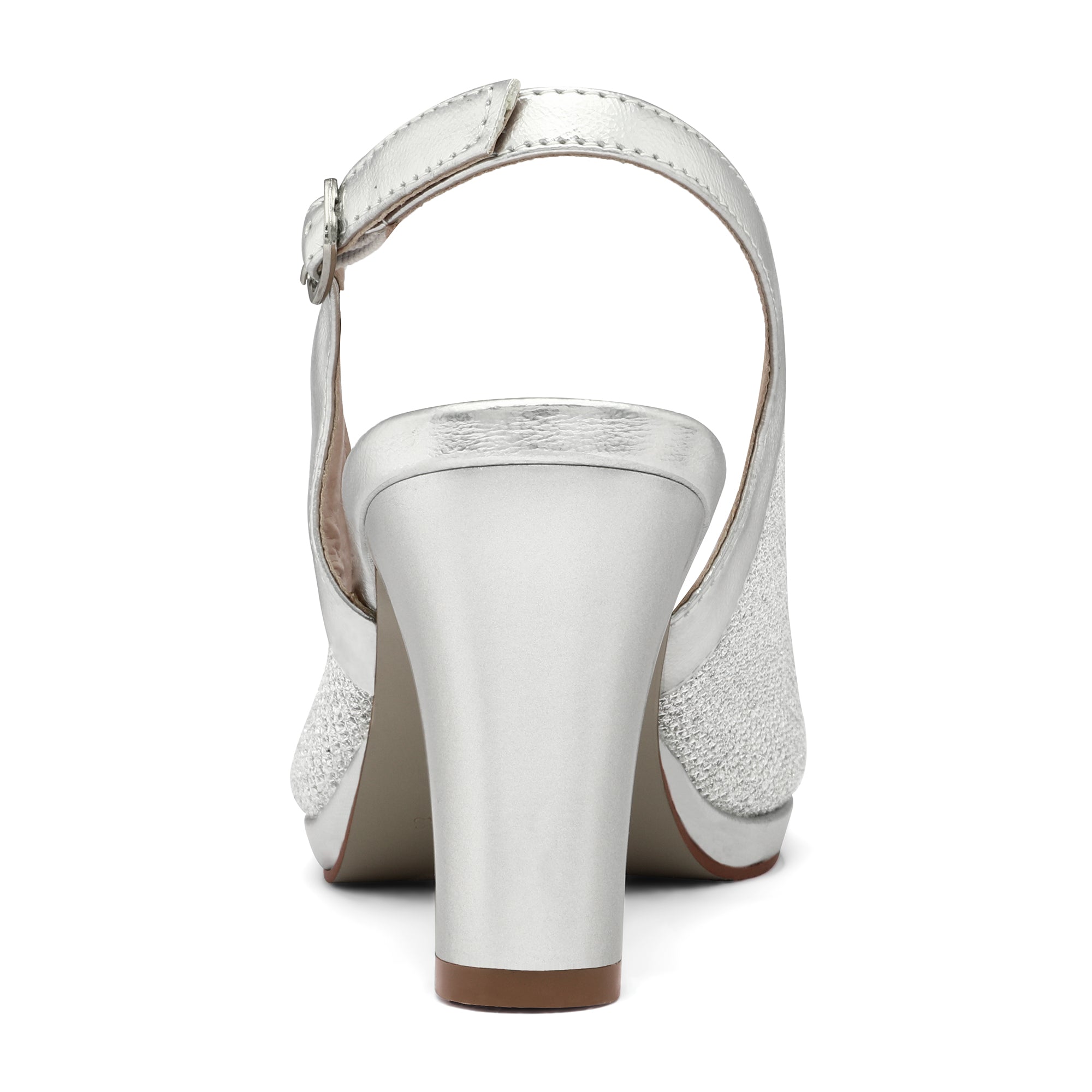 Chunky Heel Peep Toe Slingback Pumps