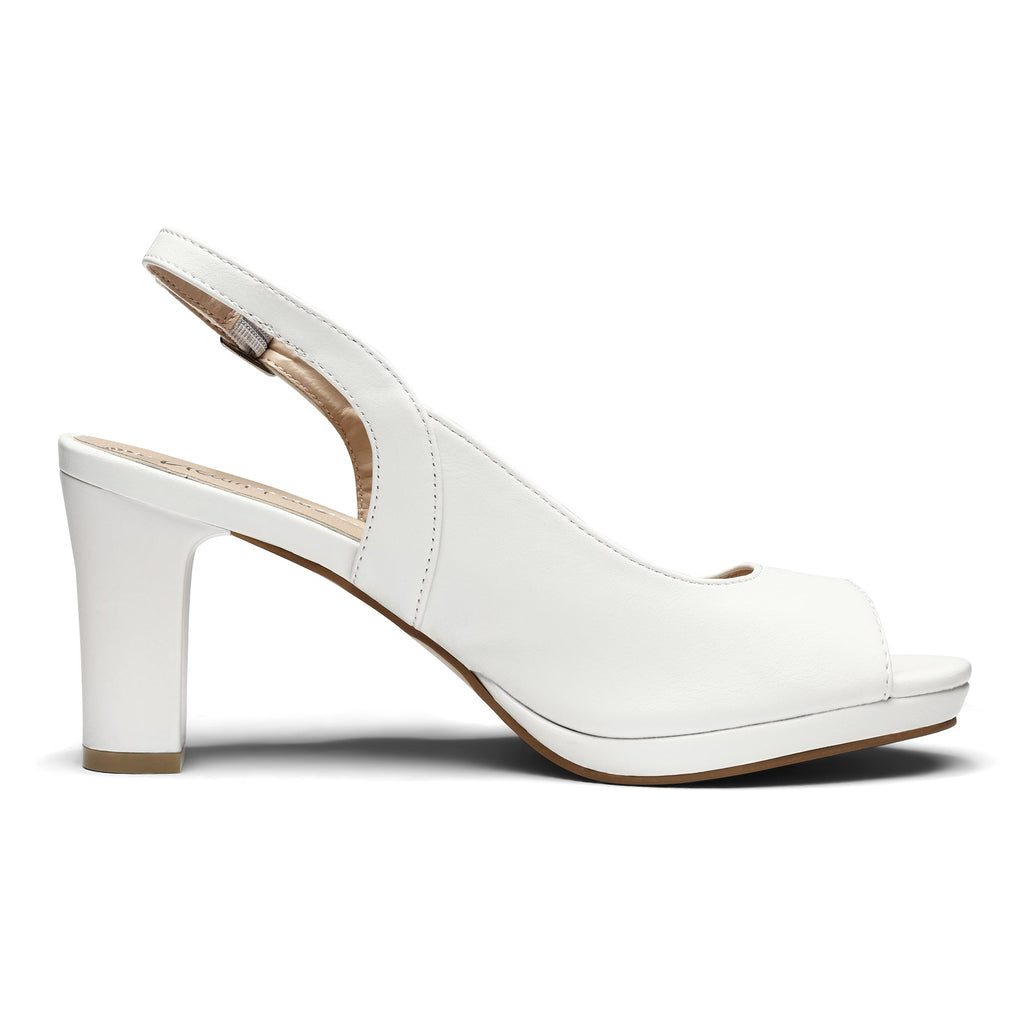 Chunky Heel Peep Toe Slingback Pumps