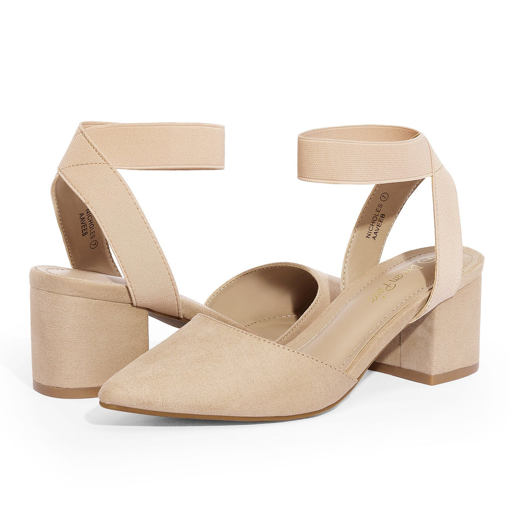 Pointed Toe Pumps with Ankle Strap