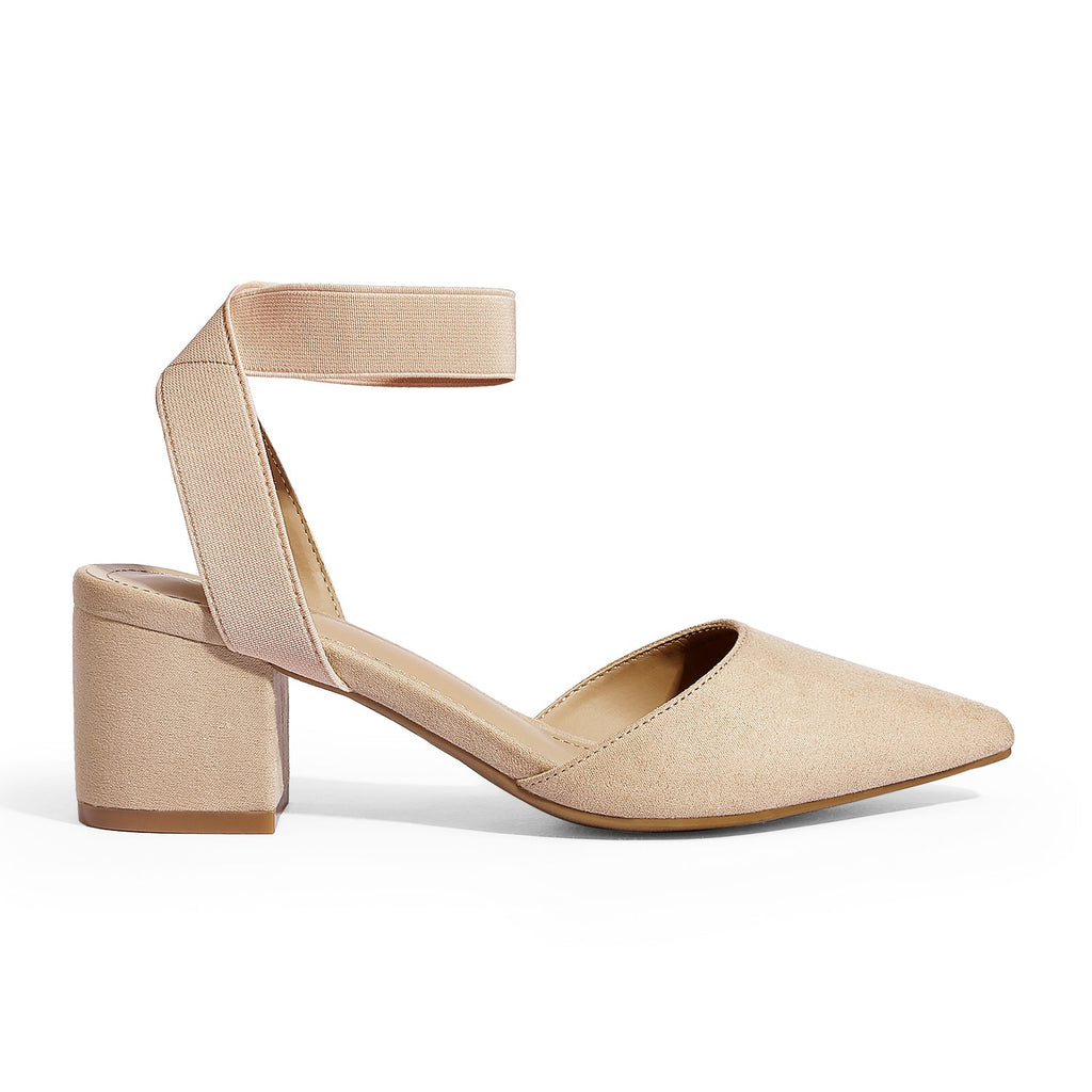 Pointed Toe Pumps with Ankle Strap