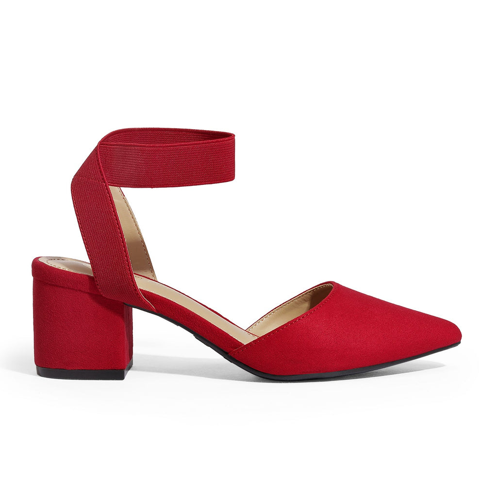 Pointed Toe Pumps with Ankle Strap