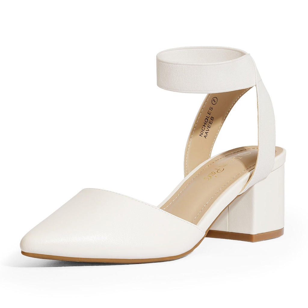 Pointed Toe Pumps with Ankle Strap