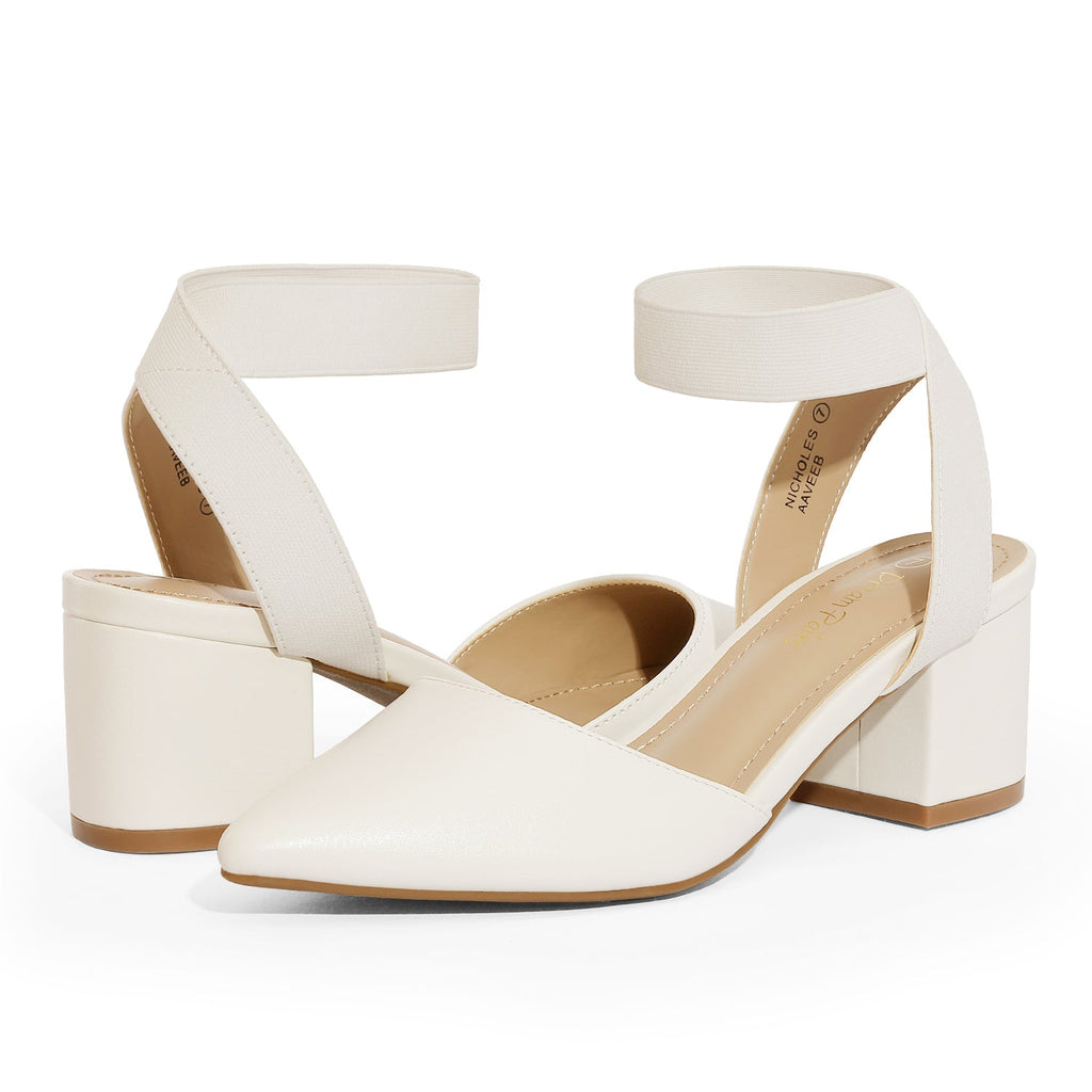 Pointed Toe Pumps with Ankle Strap