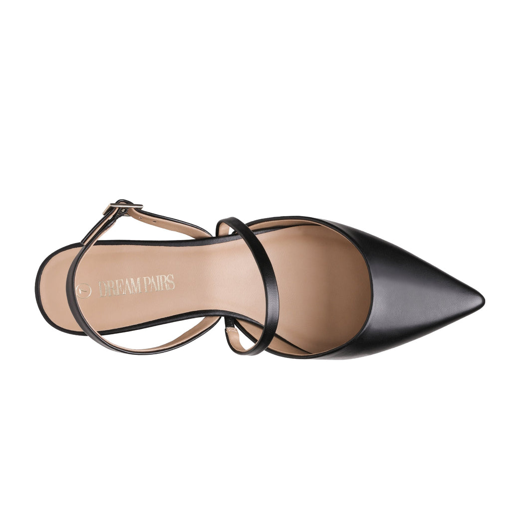 Closed Toe Chunky Slingback Pumps