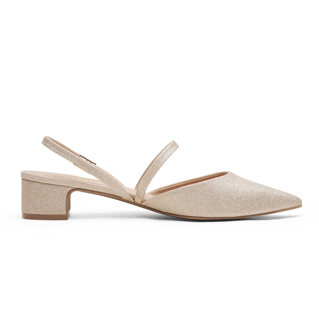 Closed Toe Chunky Slingback Pumps