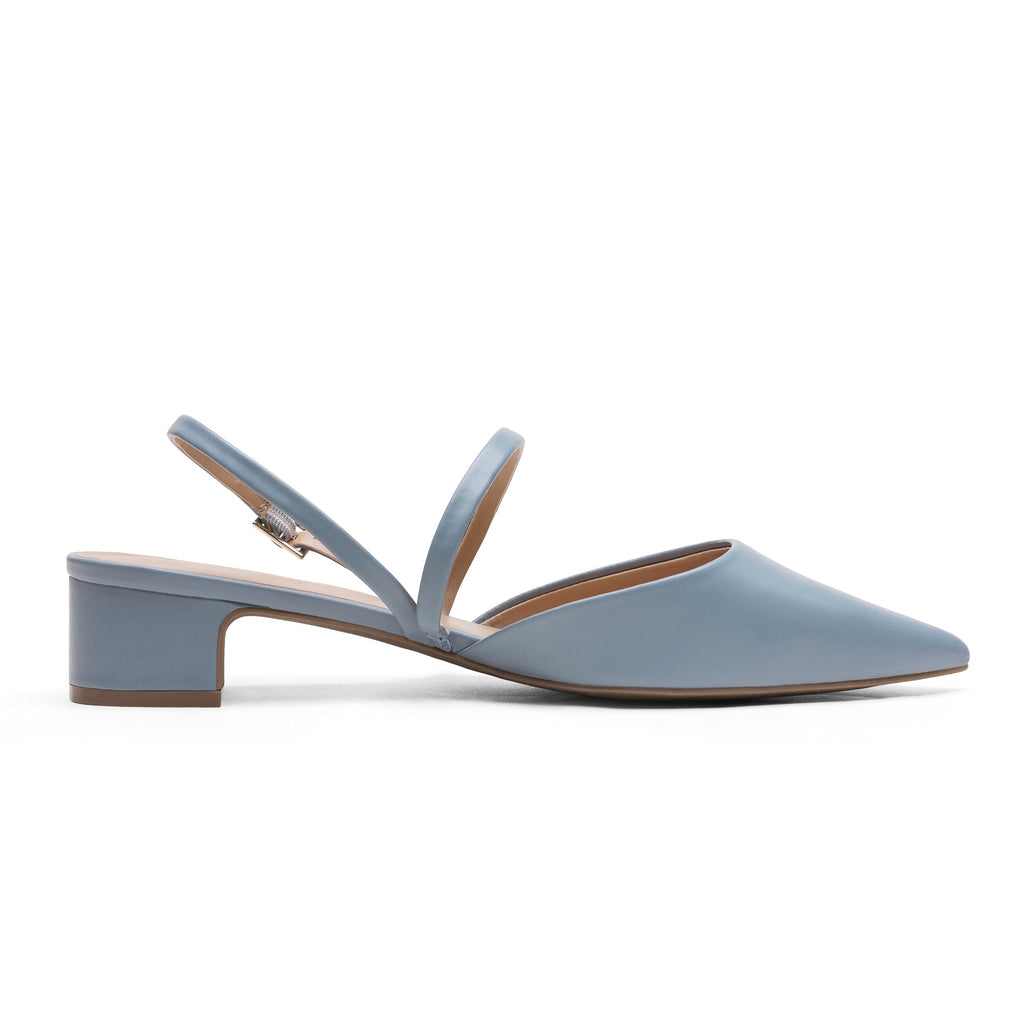 Closed Toe Chunky Slingback Pumps