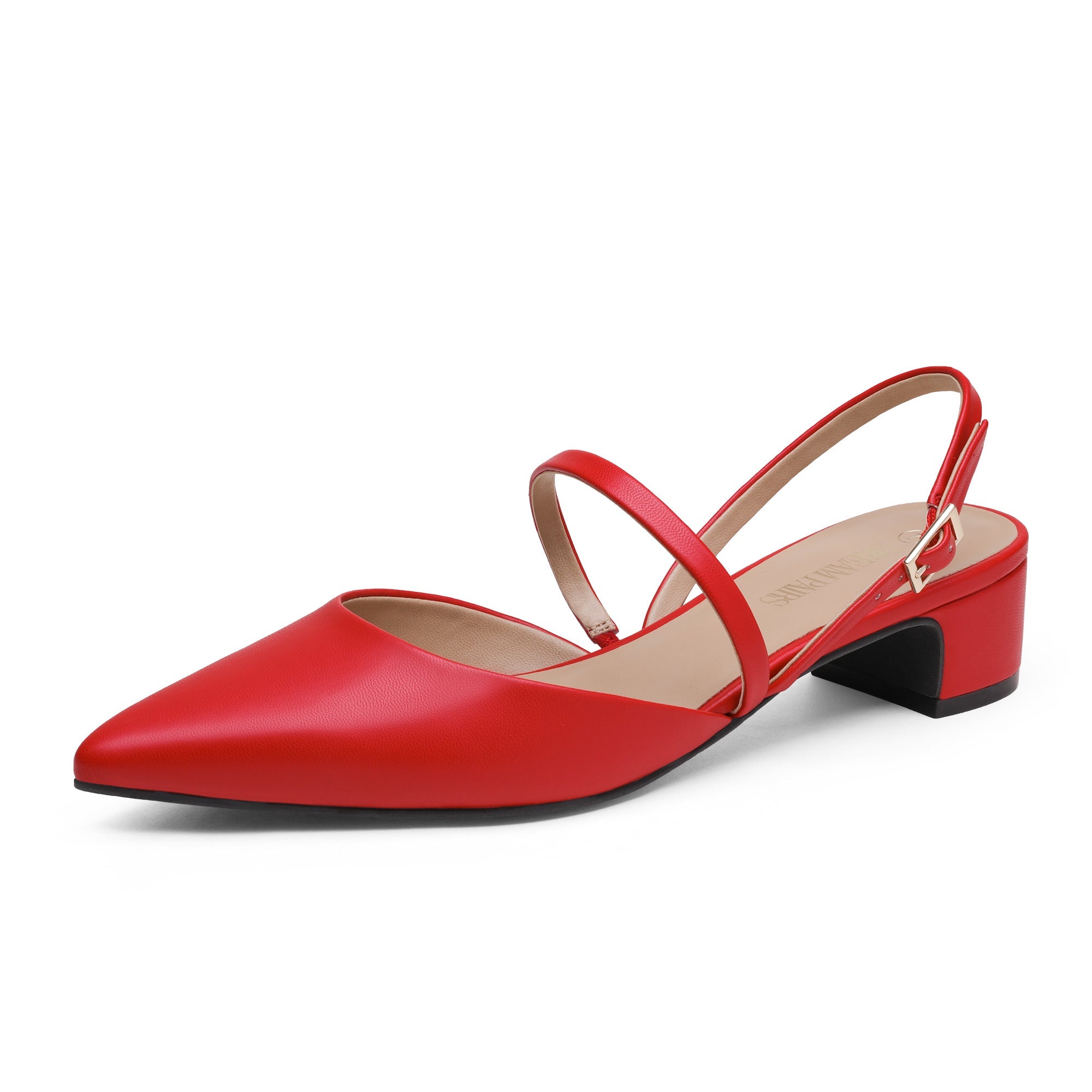 Closed Toe Chunky Slingback Pumps