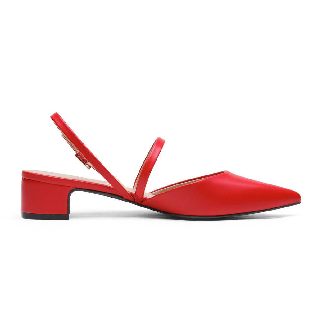 Closed Toe Chunky Slingback Pumps