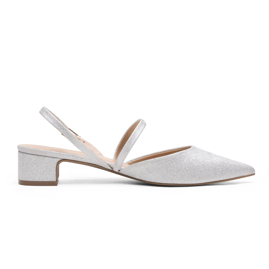 Closed Toe Chunky Slingback Pumps