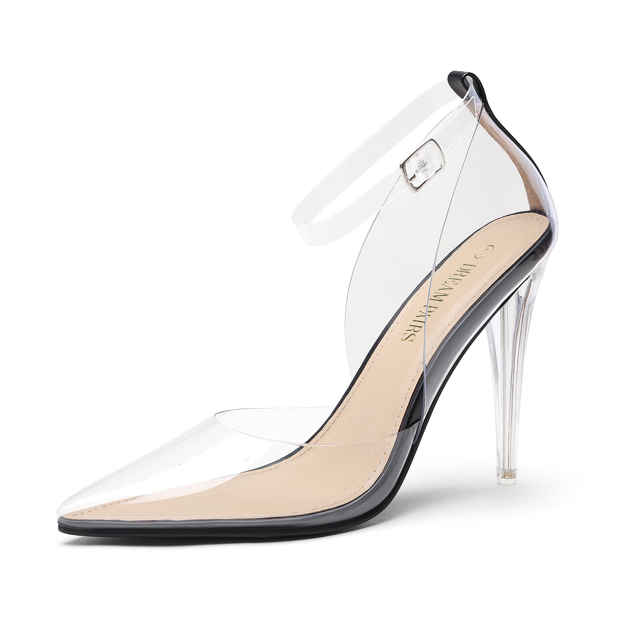 Crystal Pointed Toe Rhinestone Clear Pumps