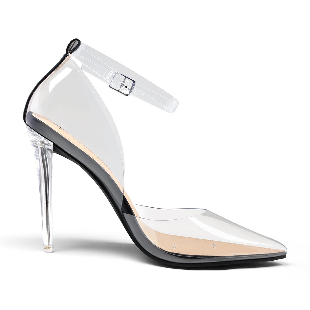 Crystal Pointed Toe Rhinestone Clear Pumps