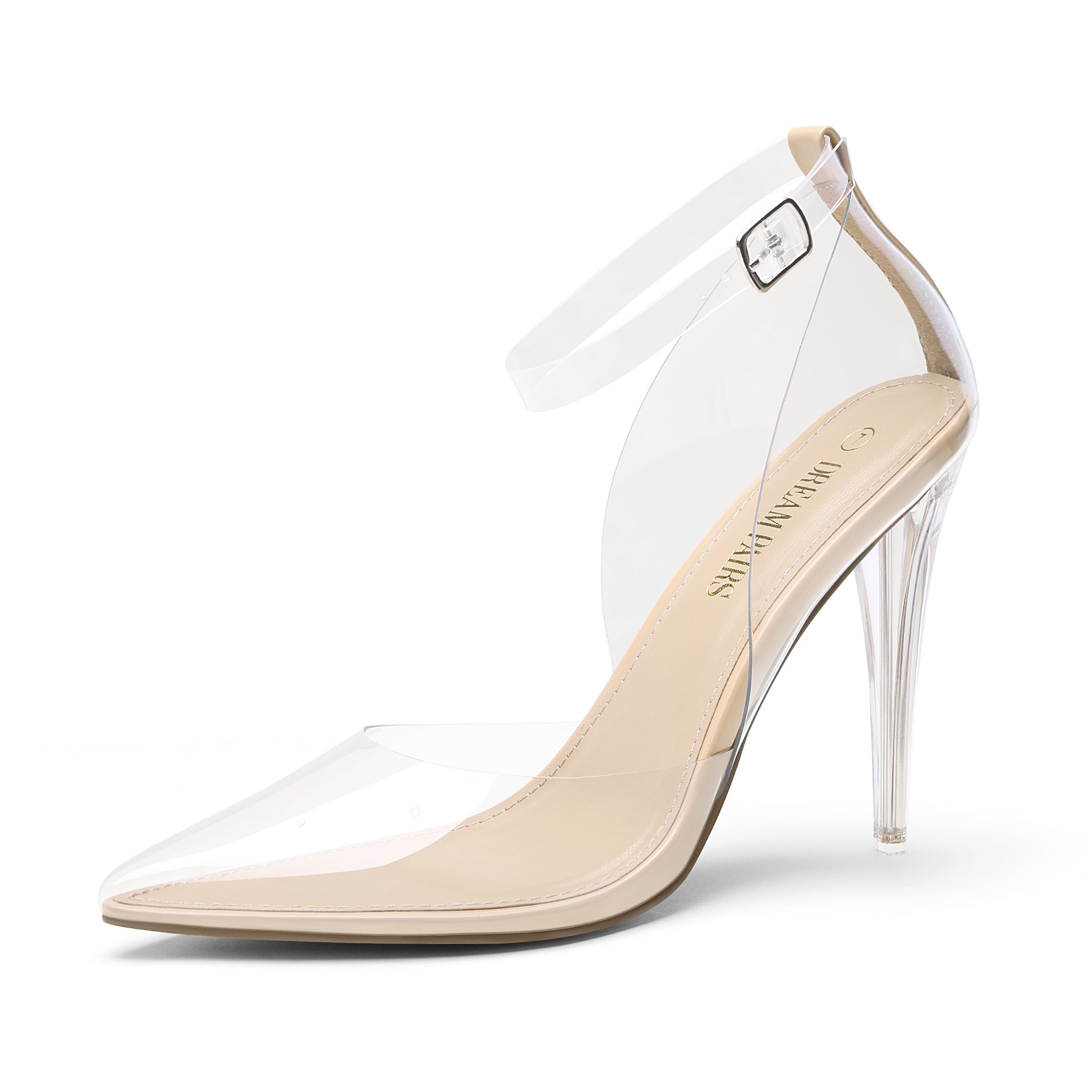 Crystal Pointed Toe Rhinestone Clear Pumps
