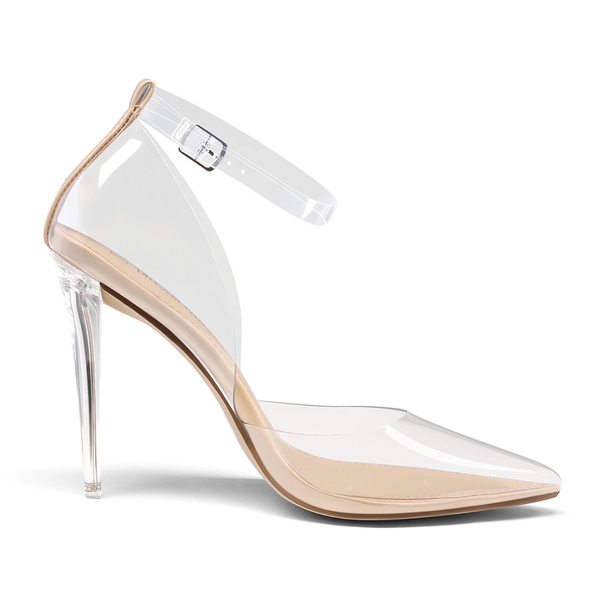 Crystal Pointed Toe Rhinestone Clear Pumps