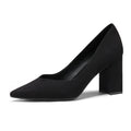 Pointed Toe Chunky Heel Pumps