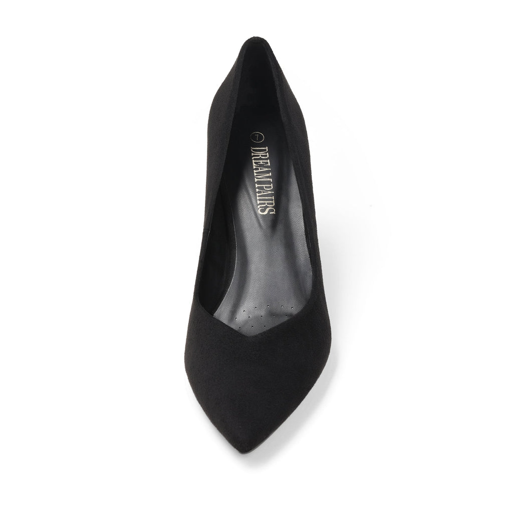 Pointed Toe Chunky Heel Pumps