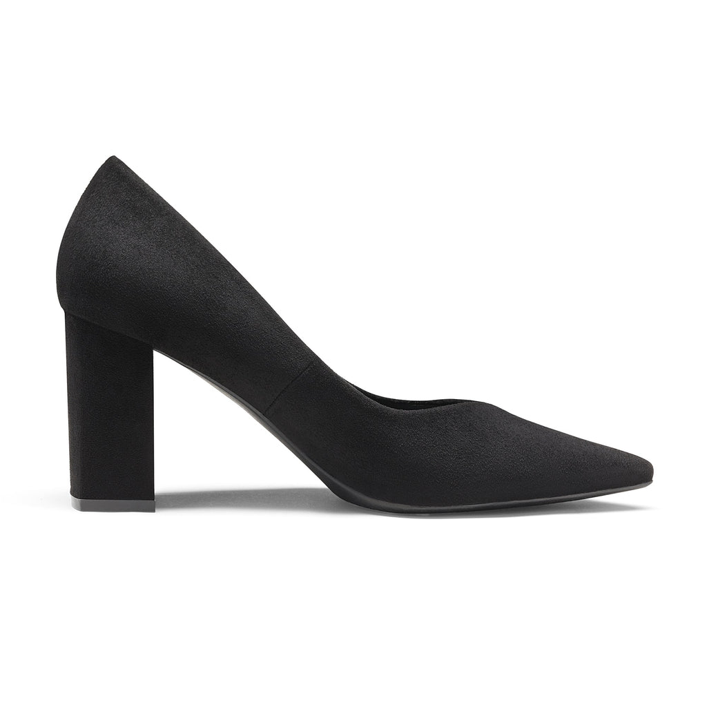 Pointed Toe Chunky Heel Pumps