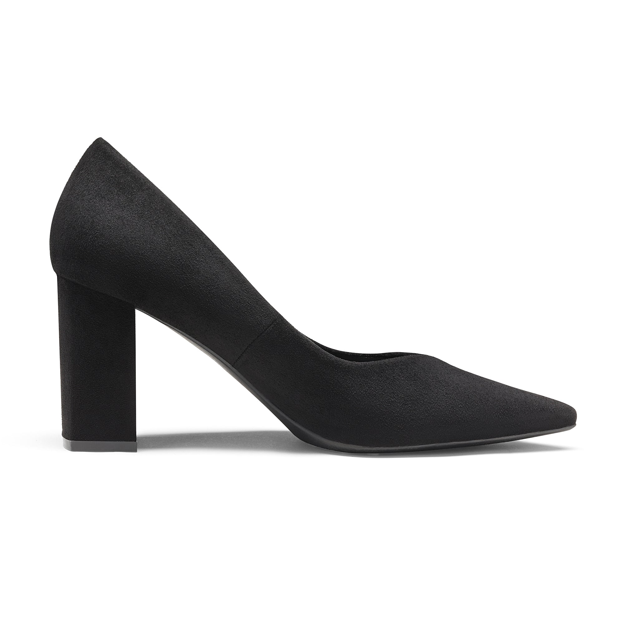 Pointed Toe Chunky Heel Pumps