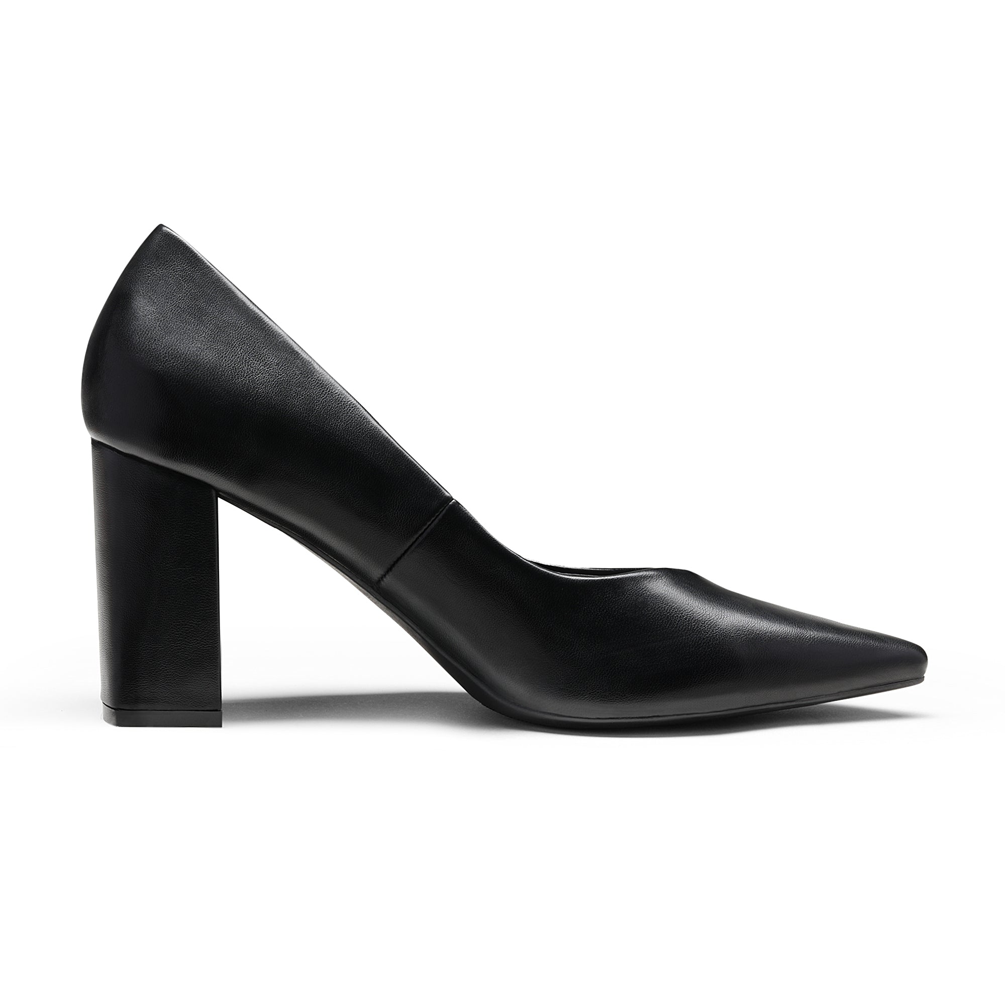 Pointed Toe Chunky Heel Pumps