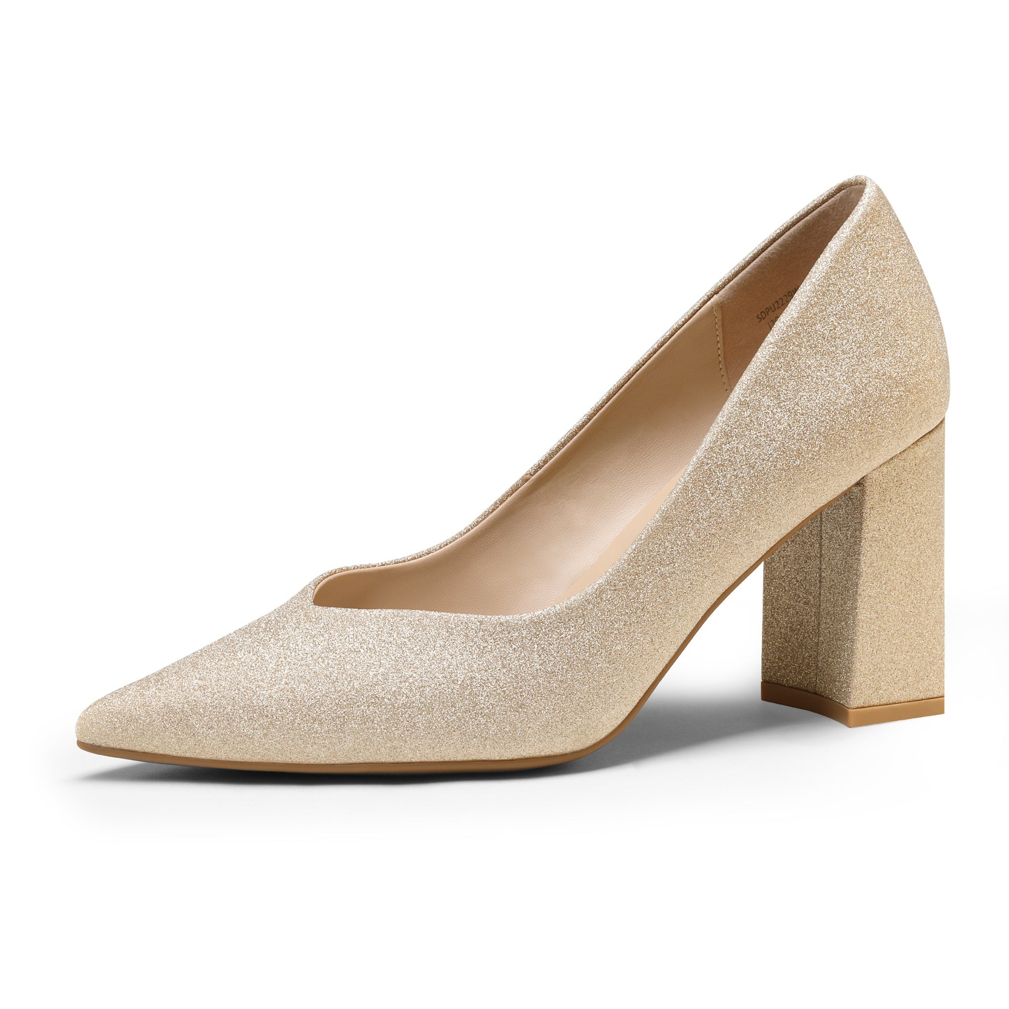 Pointed Toe Chunky Heel Pumps