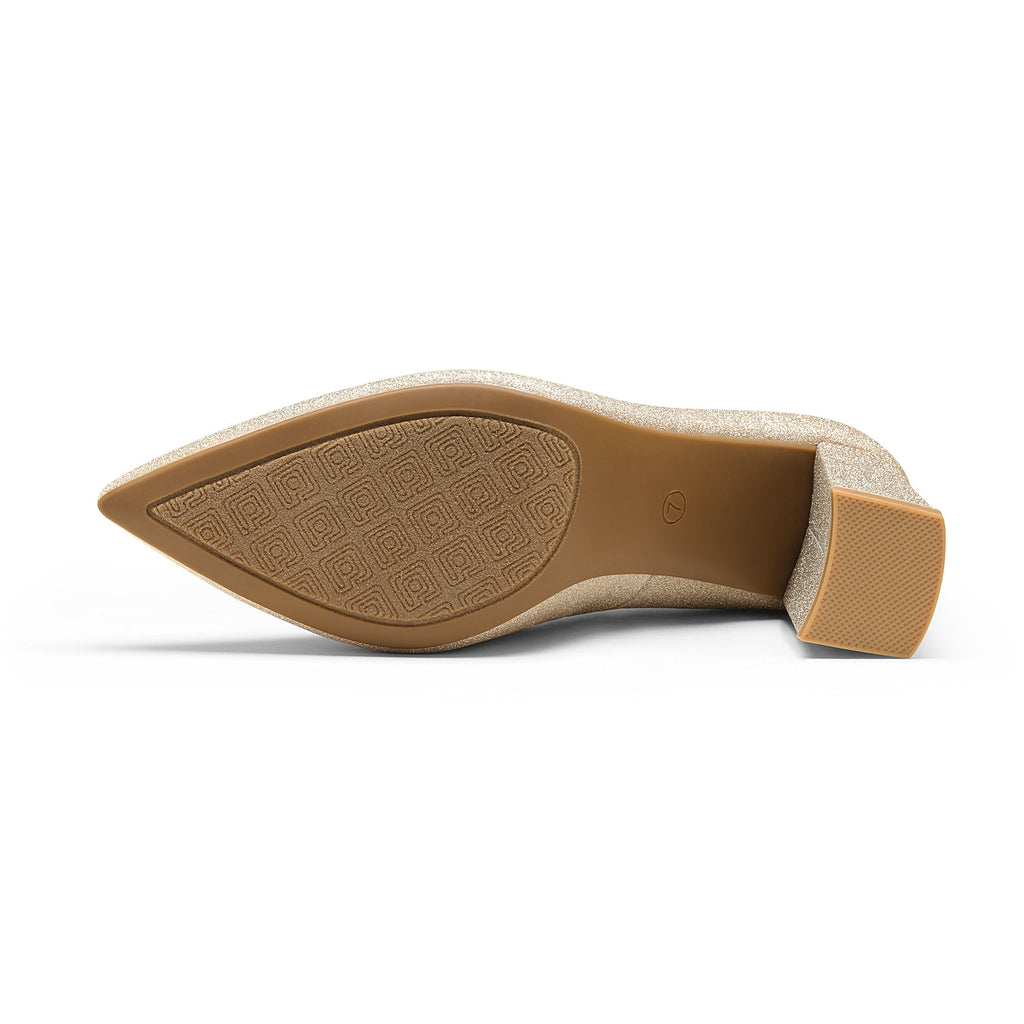 Pointed Toe Chunky Heel Pumps