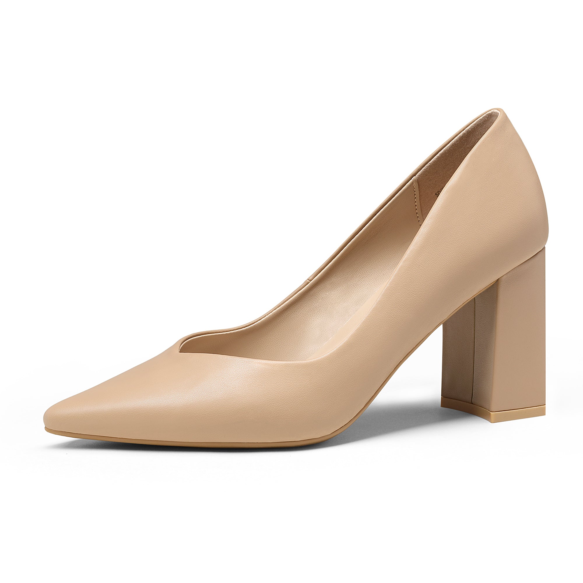 Pointed Toe Chunky Heel Pumps