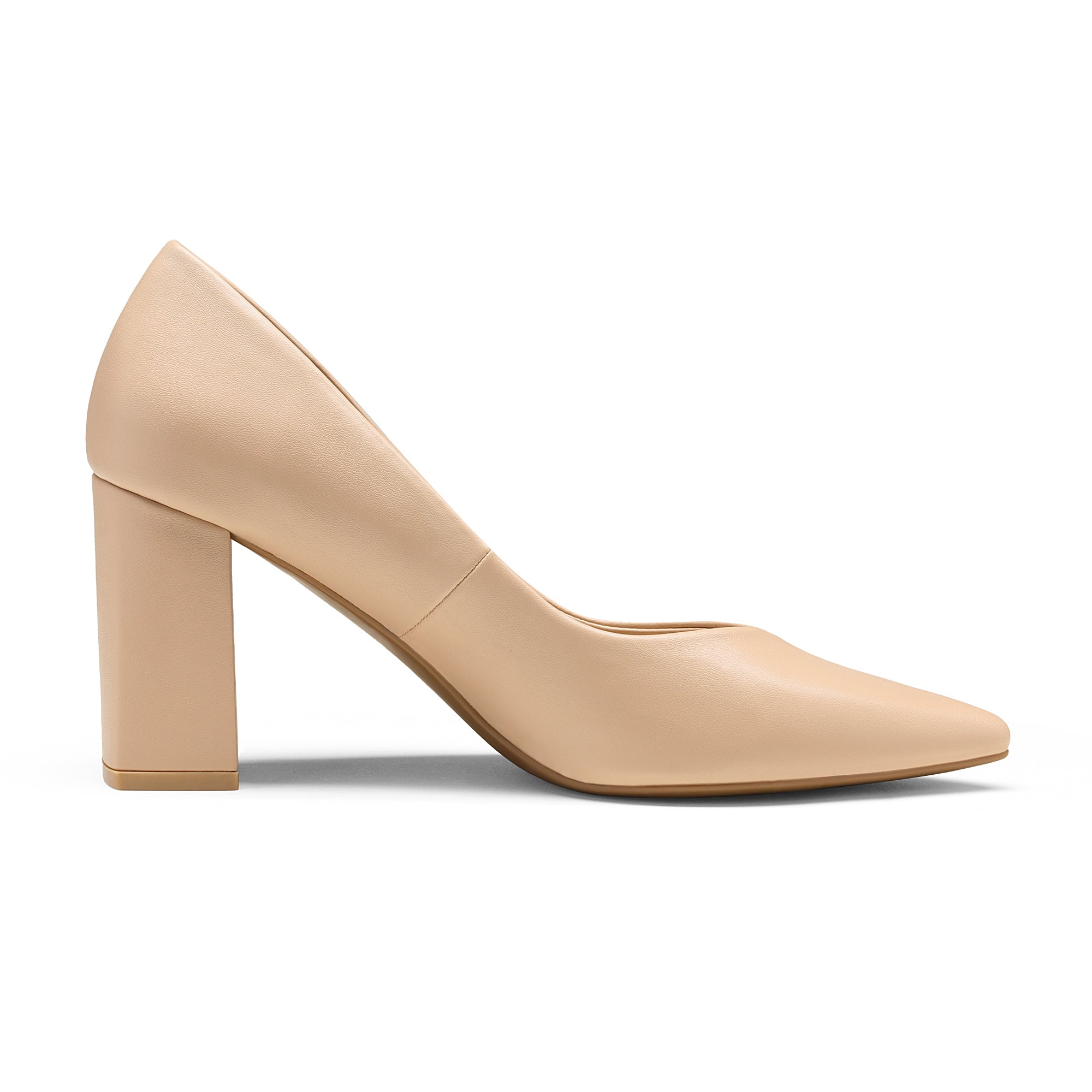 Pointed Toe Chunky Heel Pumps