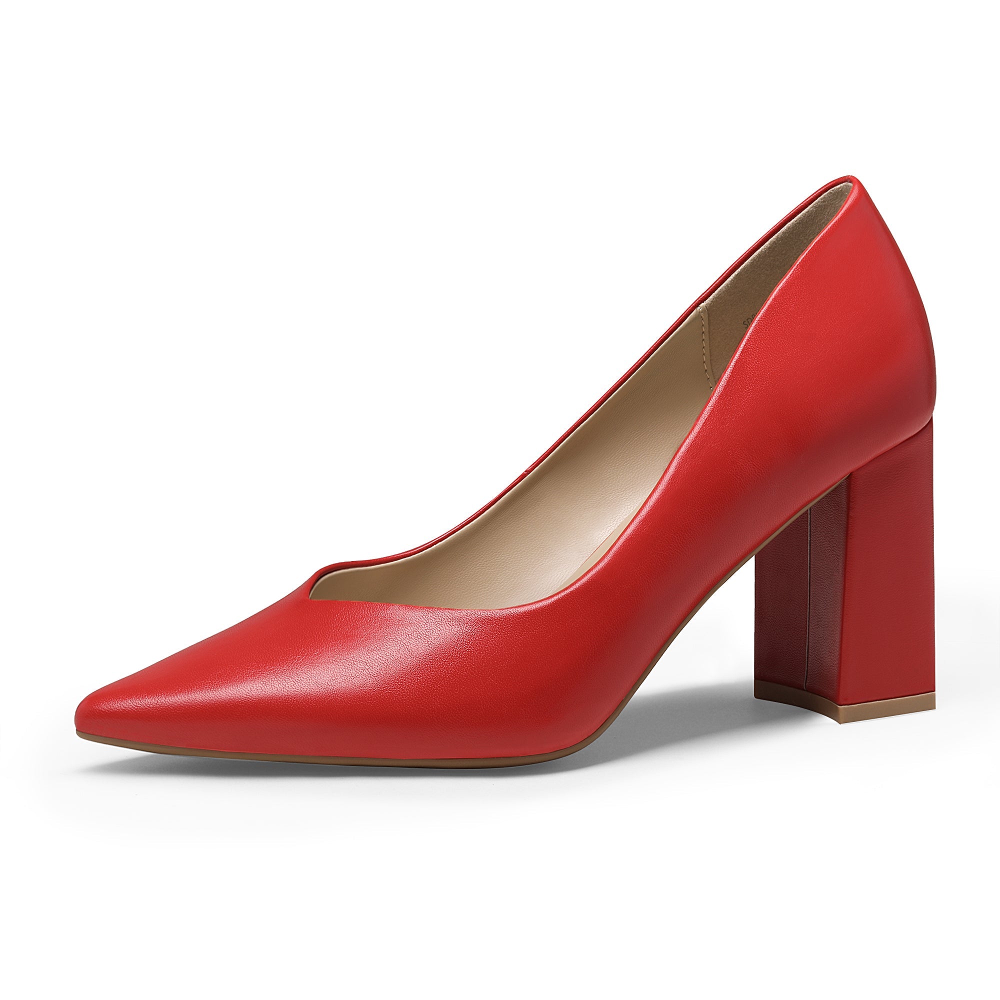 Pointed Toe Chunky Heel Pumps