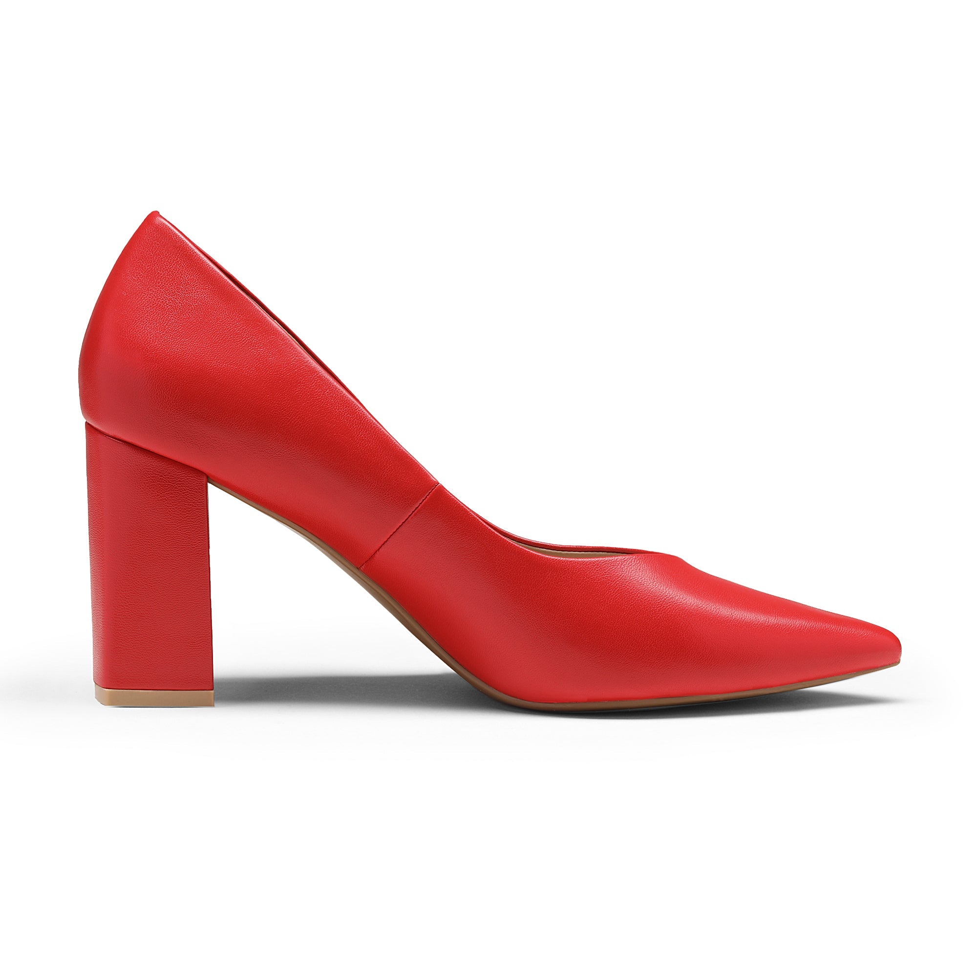 Pointed Toe Chunky Heel Pumps