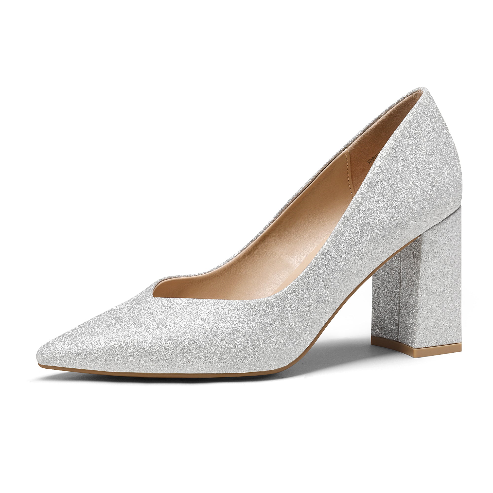 Pointed Toe Chunky Heel Pumps