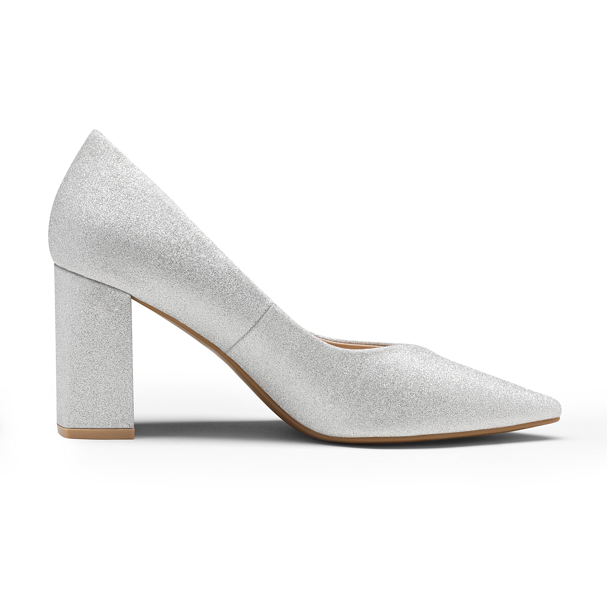 Pointed Toe Chunky Heel Pumps