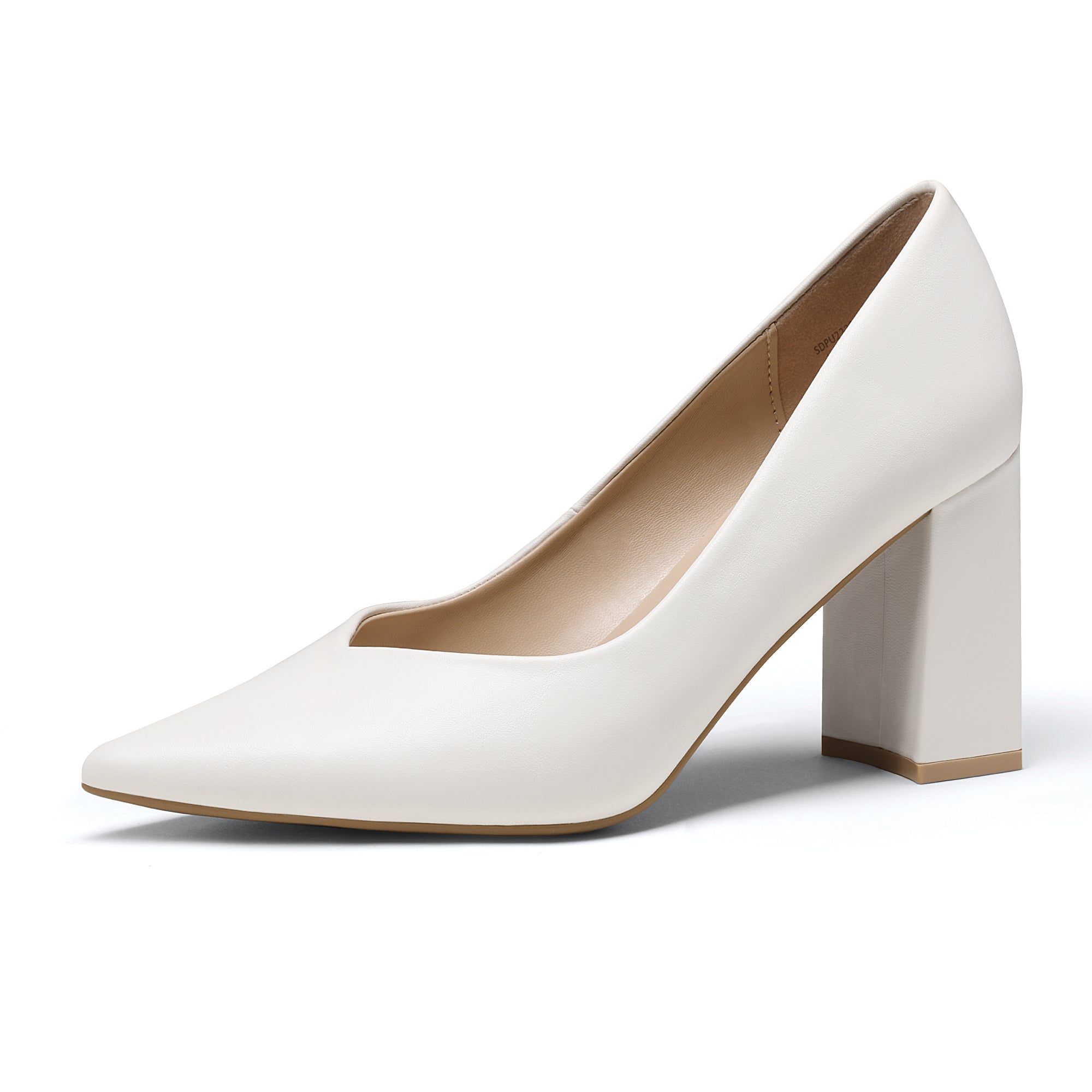 Pointed Toe Chunky Heel Pumps