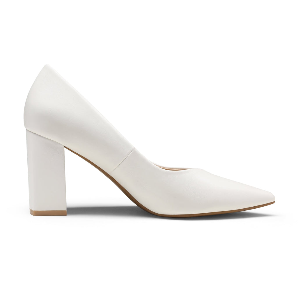 Pointed Toe Chunky Heel Pumps