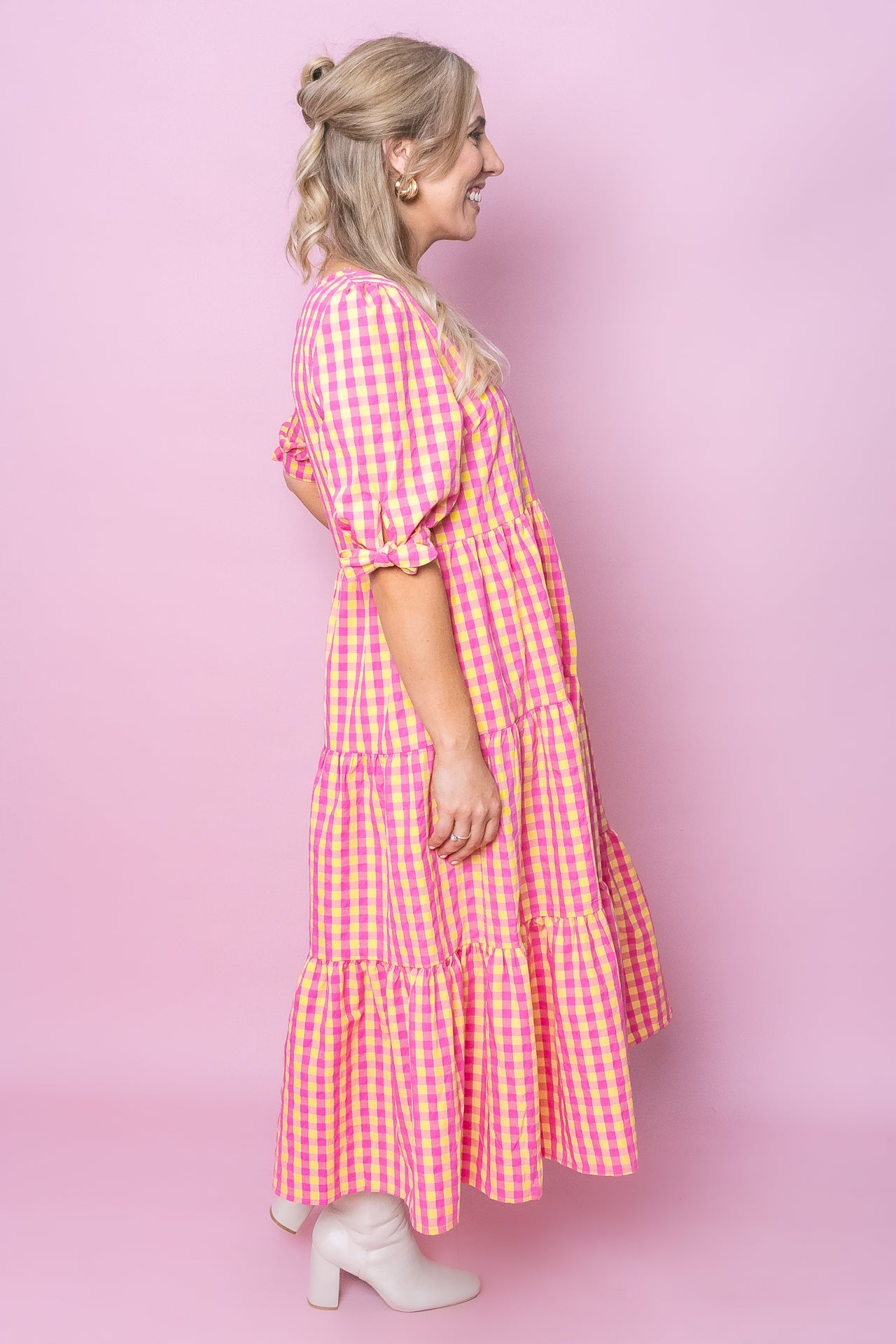Romy Midi Dress in Lemon Multi