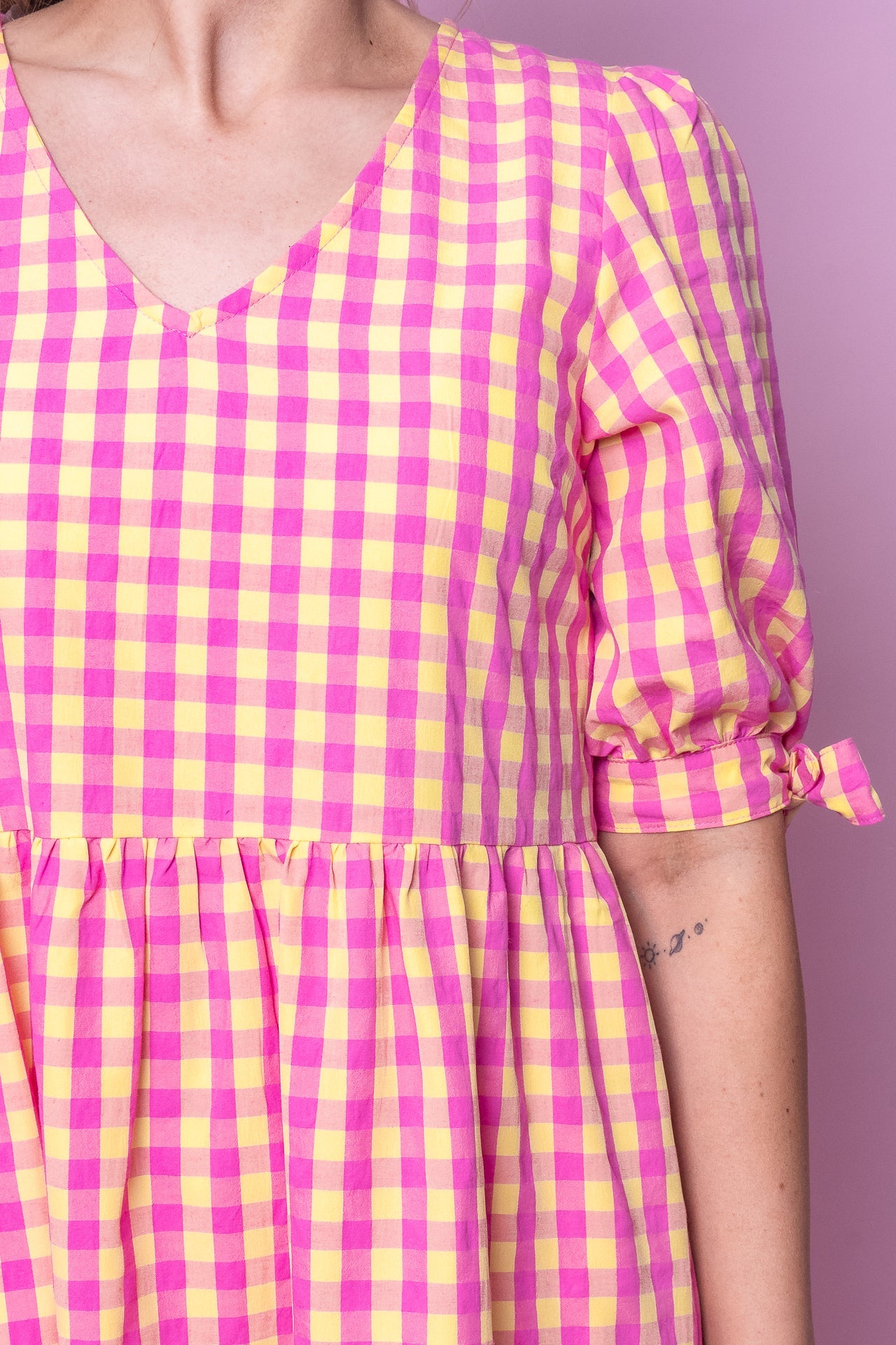Romy Midi Dress in Lemon Multi