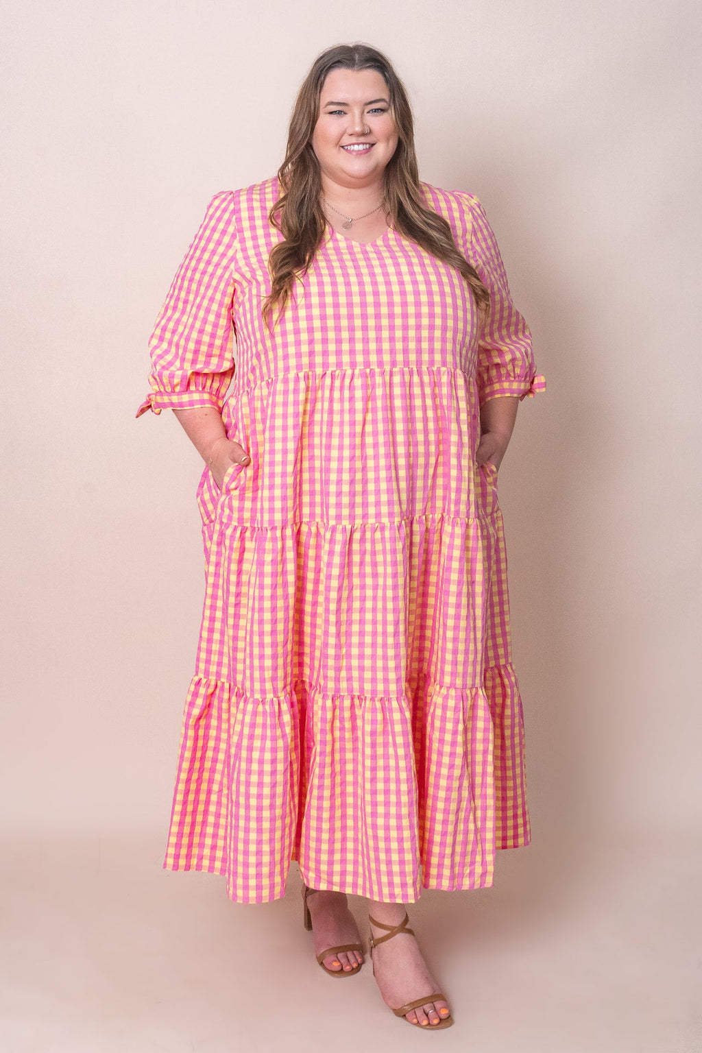 Romy Midi Dress in Lemon Multi