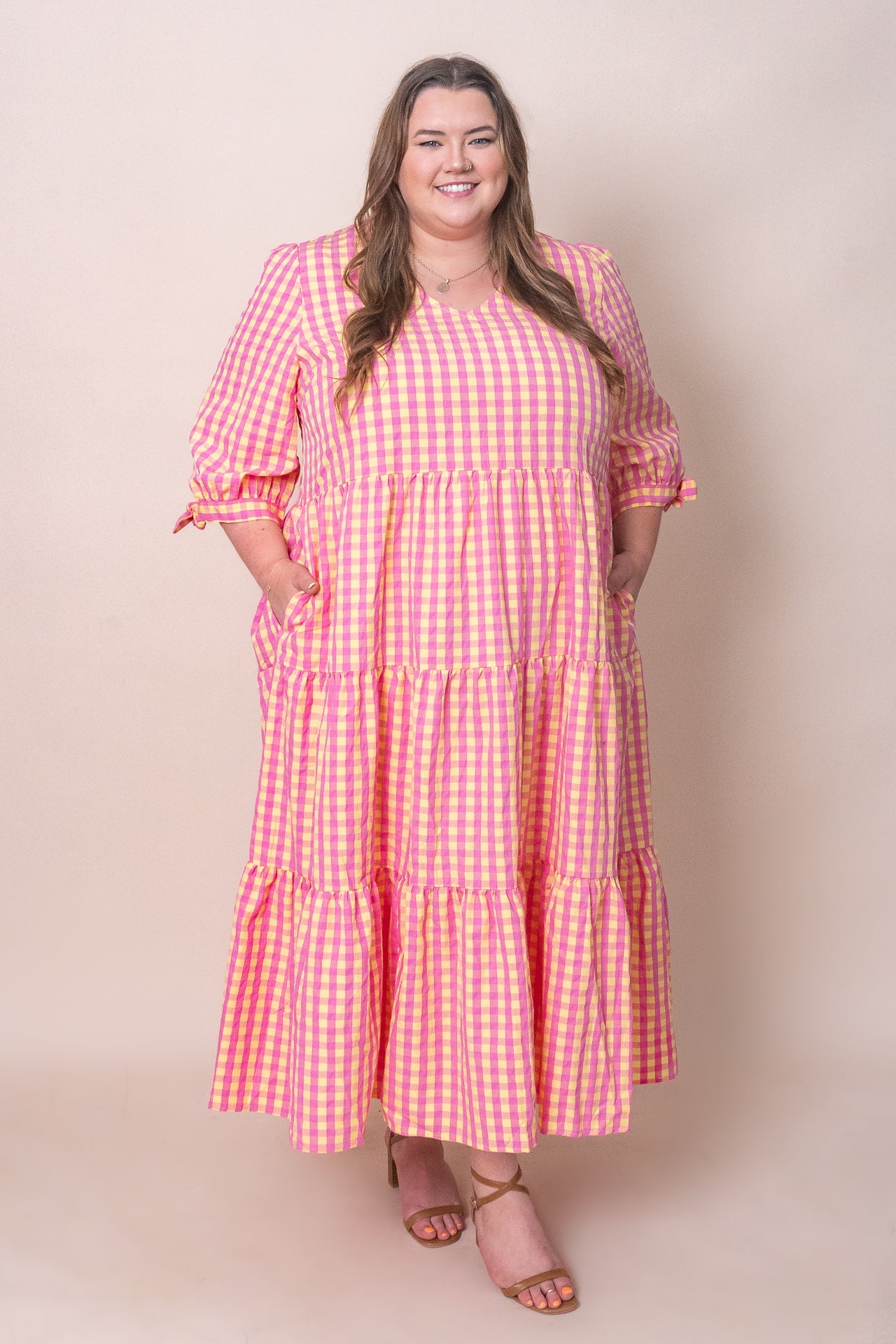 Romy Midi Dress in Lemon Multi