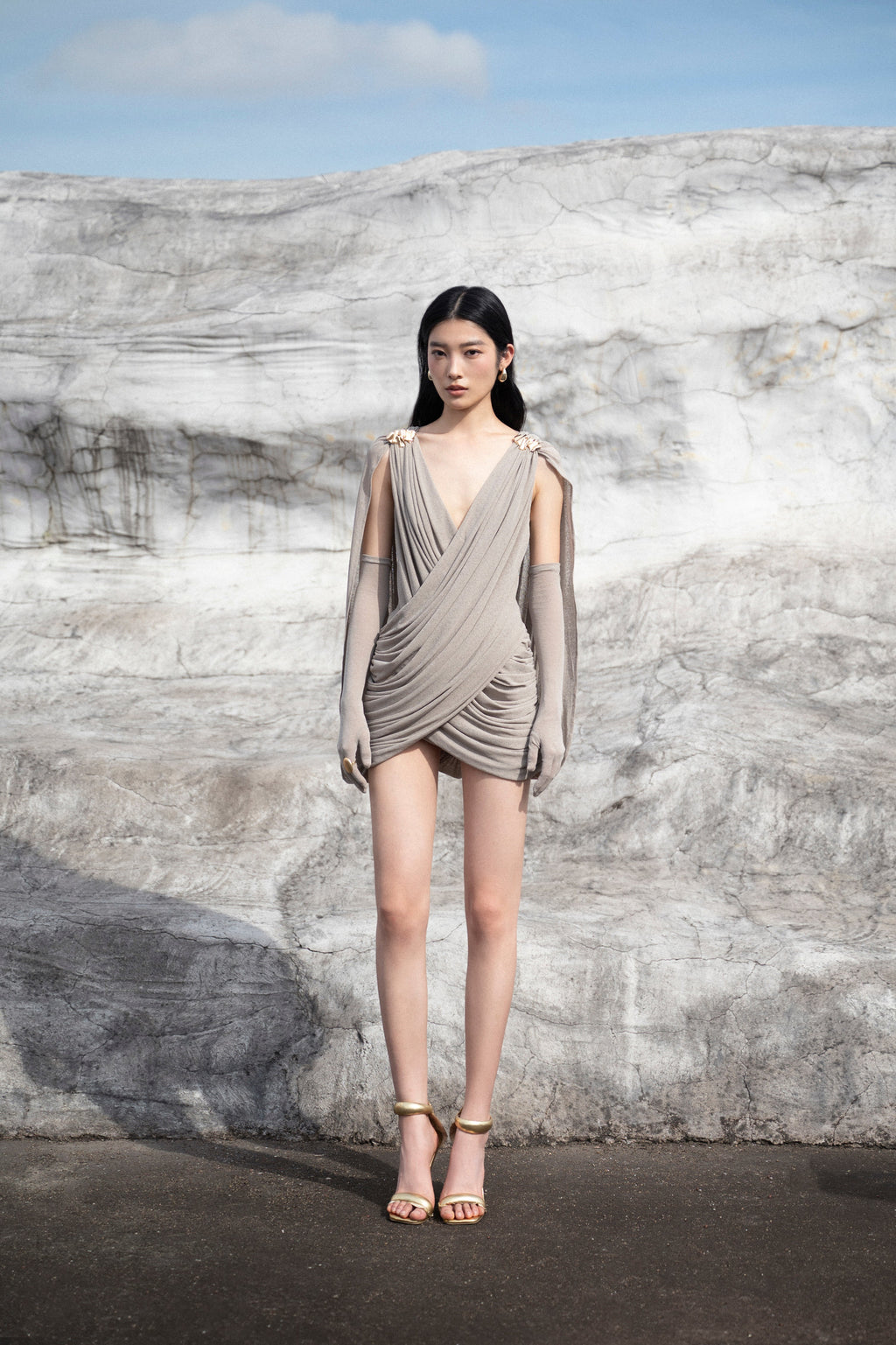 Draped Cape Dress