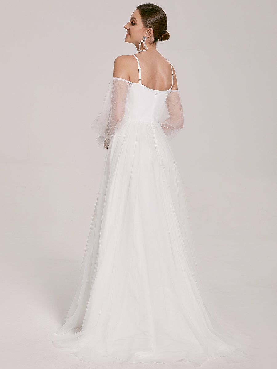 See Through Lantern Sleeves Wholesale Wedding Dresses