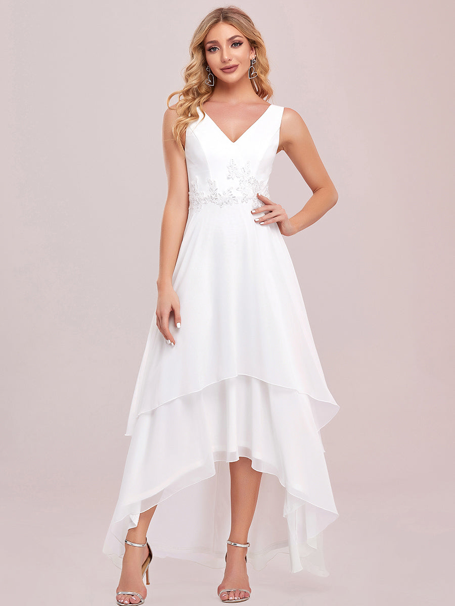 Deep V Neck A Line Floor Length Wholesale Wedding Dresses
