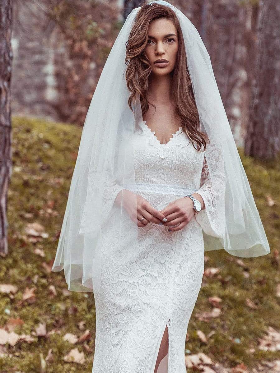 Sexy Maxi Mermaid Lace Wholesale Wedding Dress with High Split