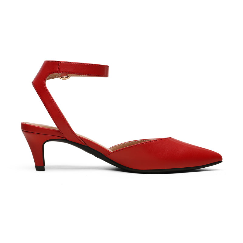 Ankle Strap Low Heel Pumps