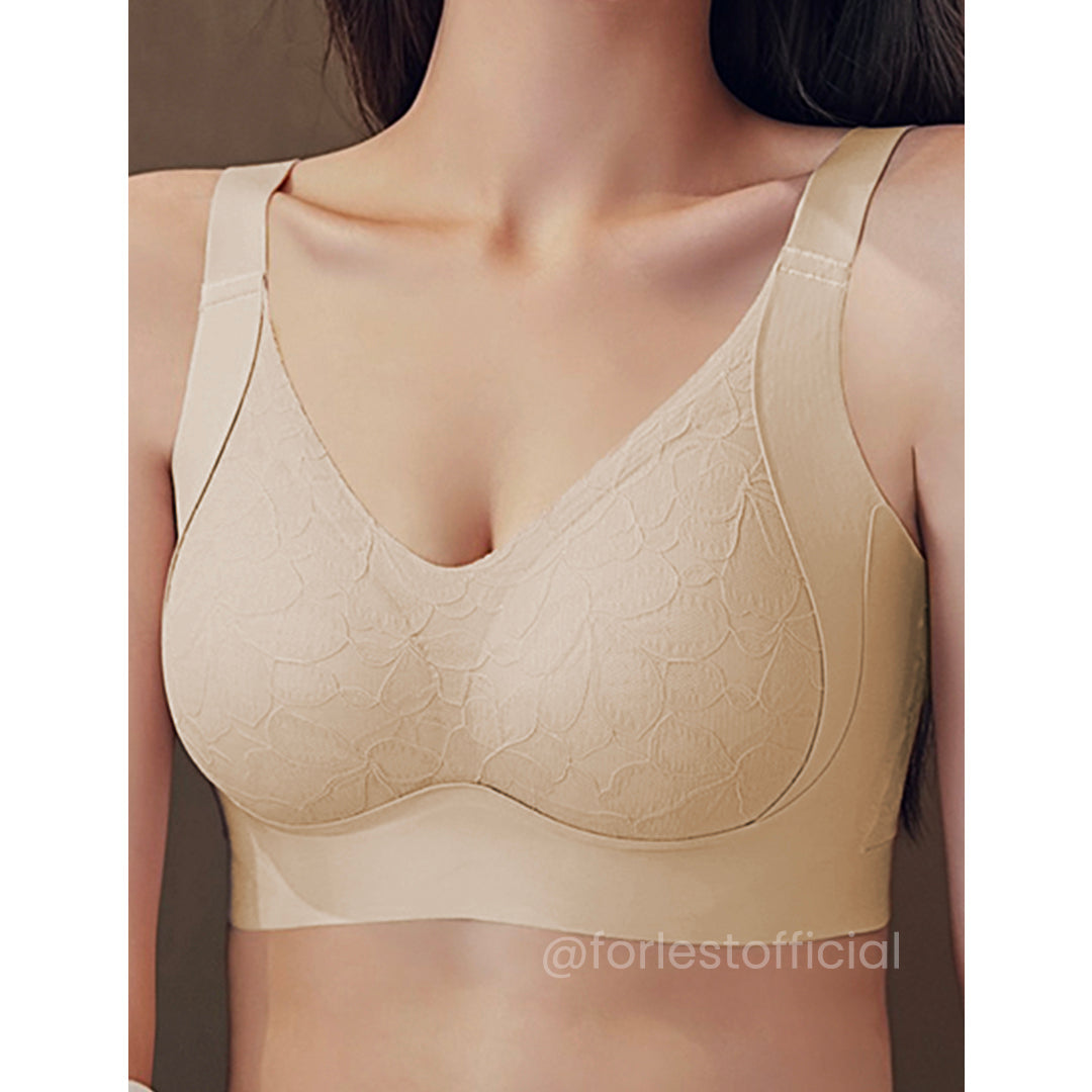 Flora Jacquard Fabric Soft Bra With Jelly Gel® Sidewings Up To Size 44"