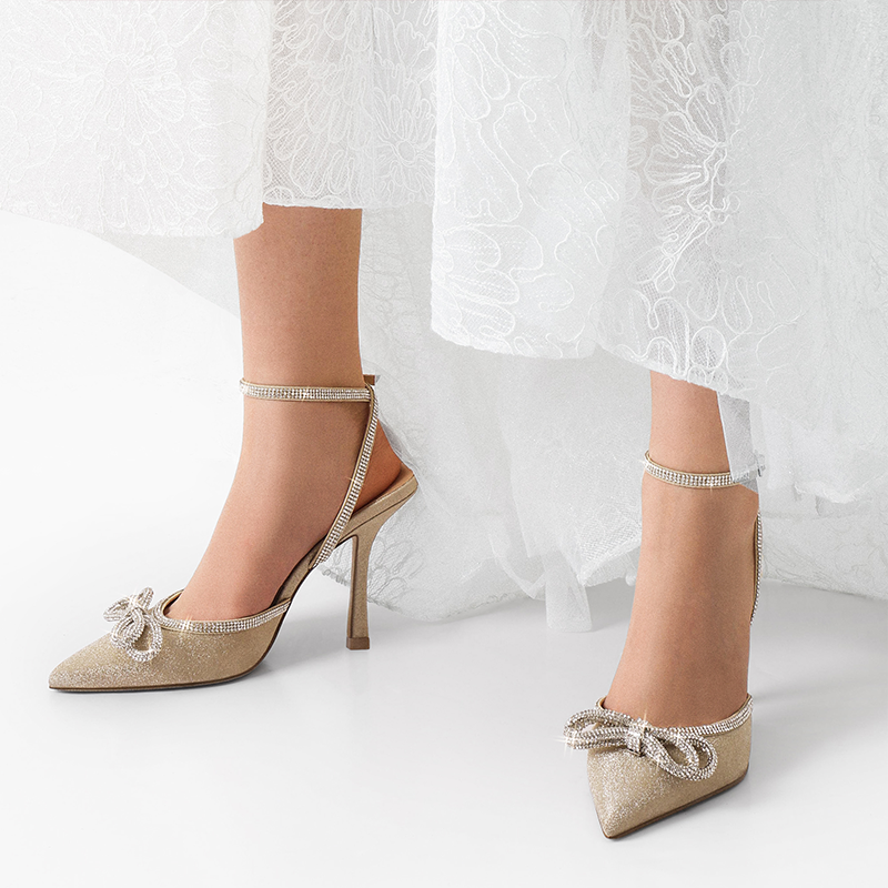 Destiny Rhinestone Strap Pumps