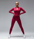 Pink Ribbed Zipper Jacket - Elegant and Lightweight