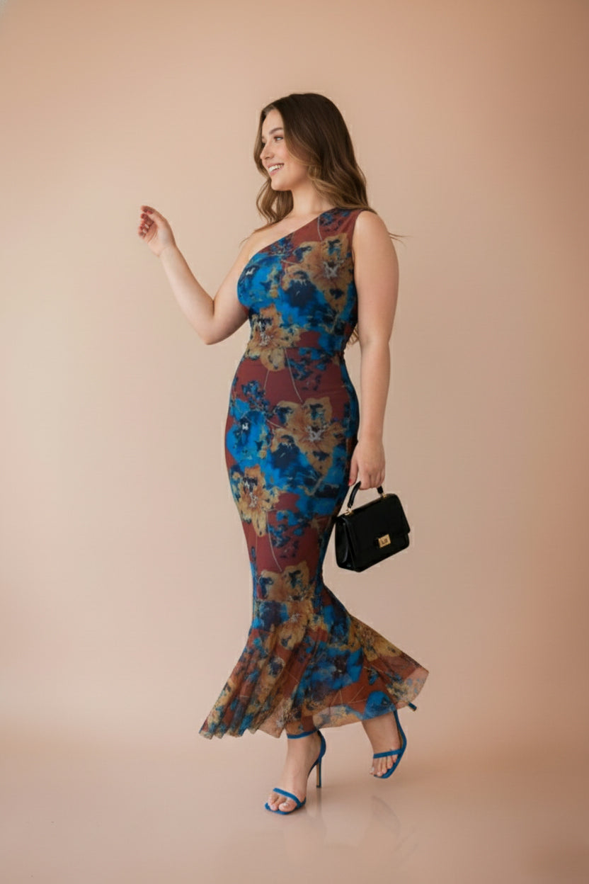 Vestido Praga - Azul Estampado