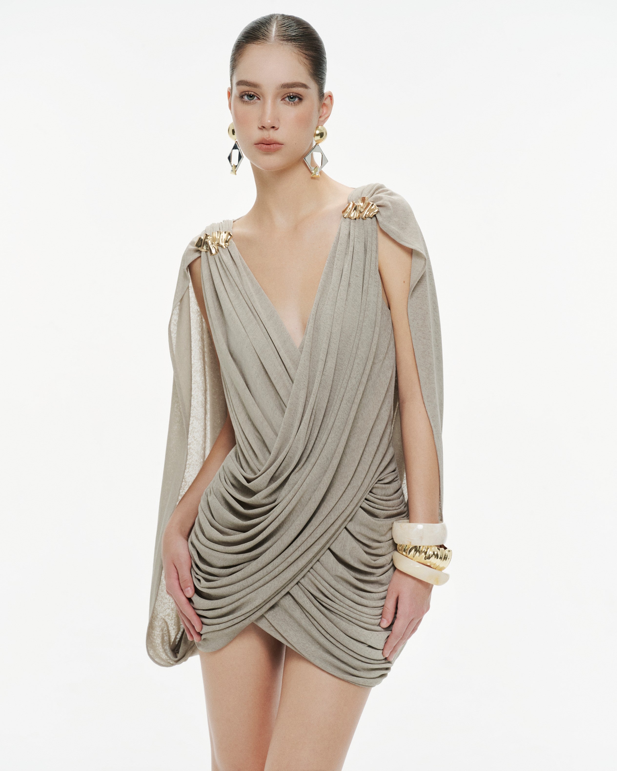 Draped Cape Dress