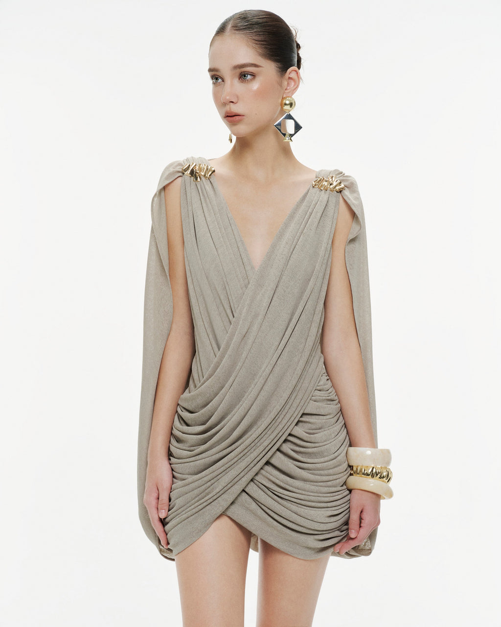 Draped Cape Dress