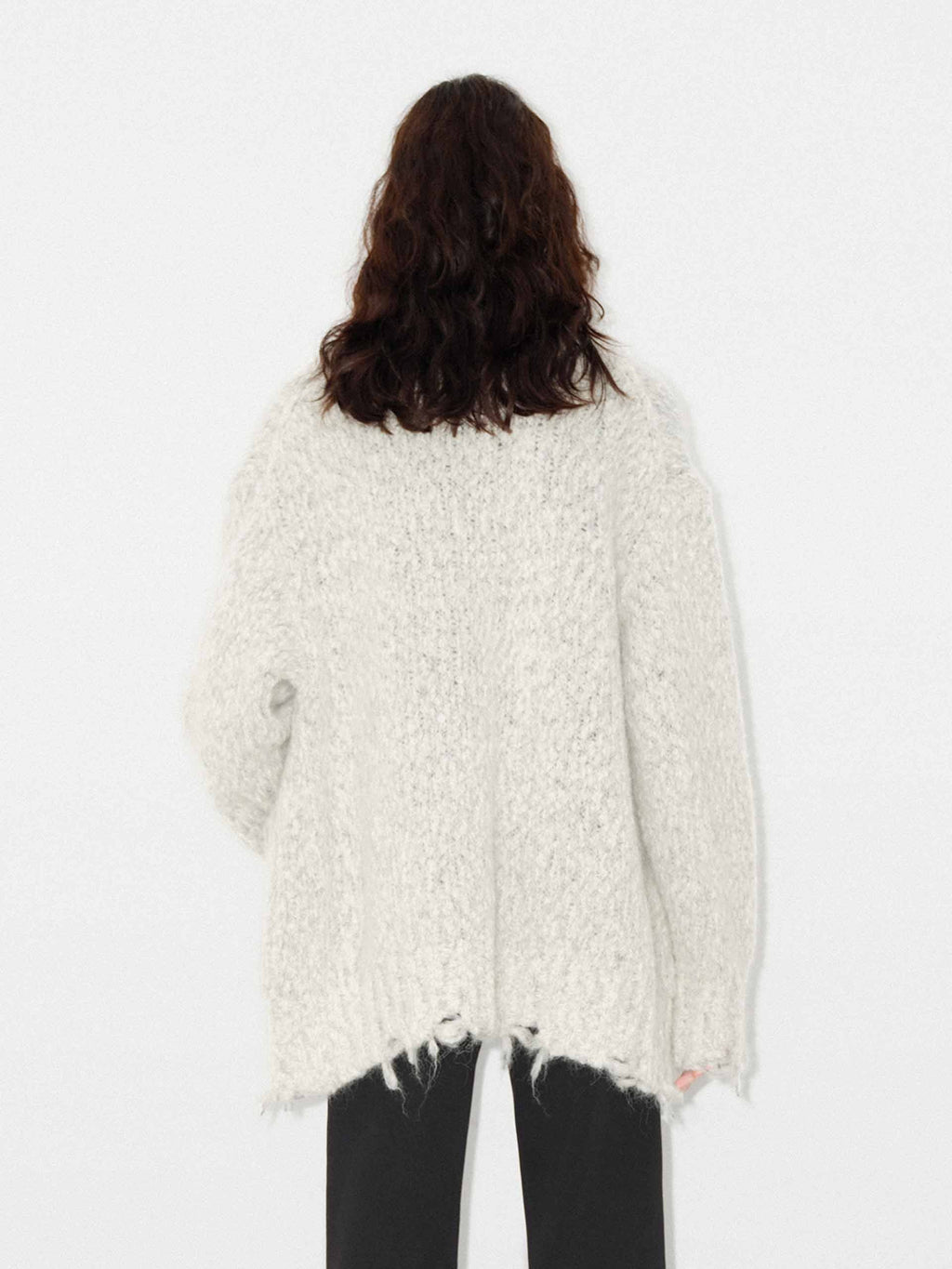 Distressed Detail Fluffy Cardigan
