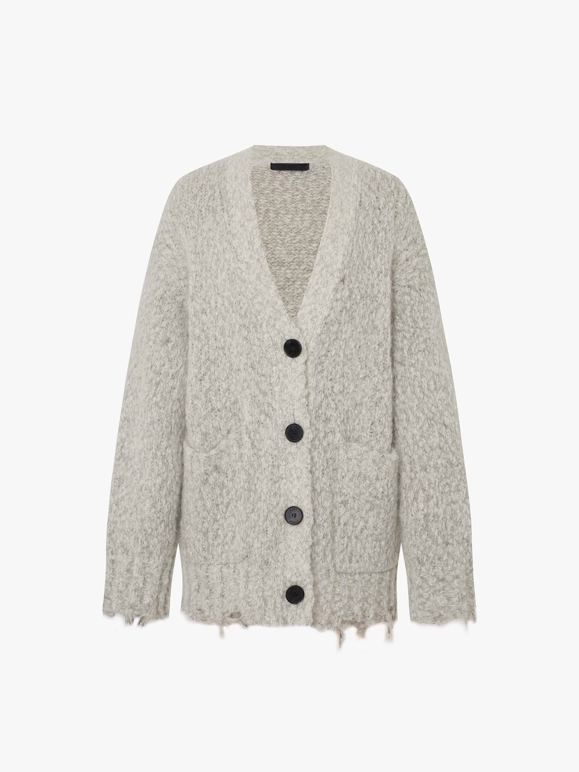 Distressed Detail Fluffy Cardigan