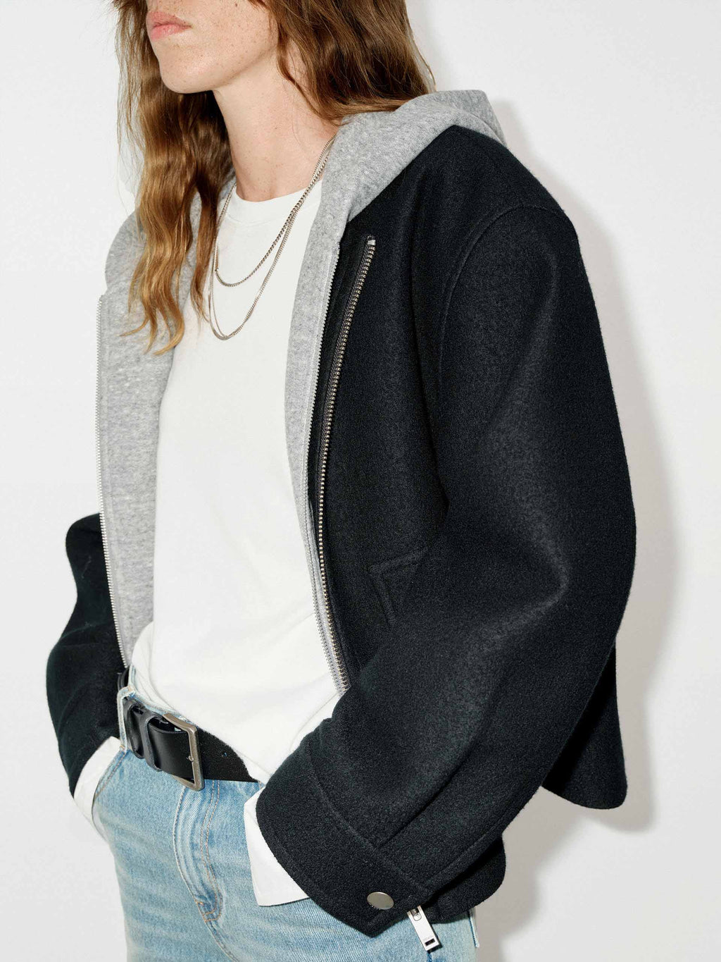 Paneled Detail Wool Coat